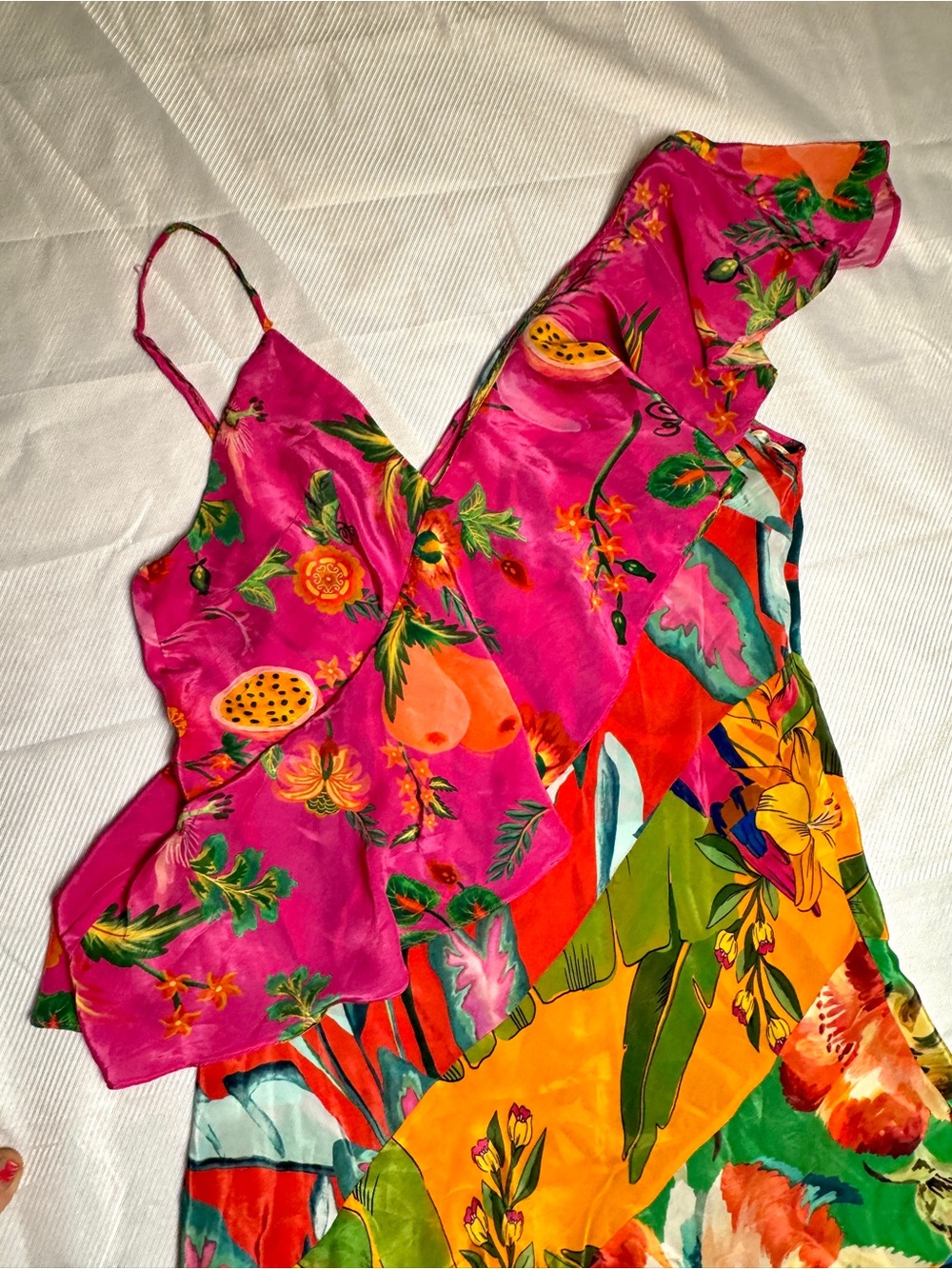 FARM Rio Tropical Ruffle One Shoulder Midi Maxi Dress XL See Description 🙏🏼 - Picture 6 of 16
